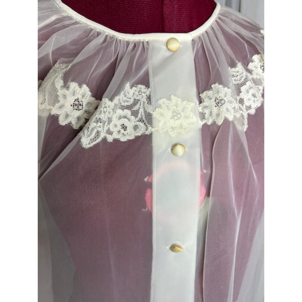 nightgown sheer robe set lace romantic - Picture 11 of 16
